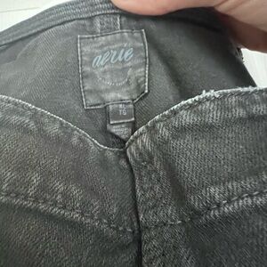 Aerie XL black denim shortall